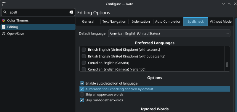Enable Spell Checking